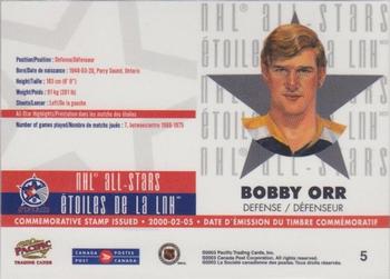 2003 Pacific Canada Post NHL All-Stars #5 Bobby Orr Back