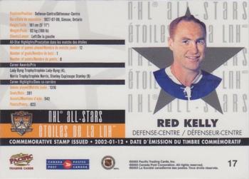 2003 Pacific Canada Post NHL All-Stars #17 Red Kelly Back