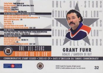 2005 Pacific Canada Post NHL All-Stars #32 Grant Fuhr Back