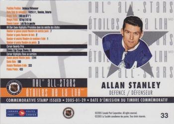 2005 Pacific Canada Post NHL All-Stars #33 Allan Stanley Back