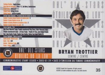2005 Pacific Canada Post NHL All-Stars #35 Bryan Trottier Back