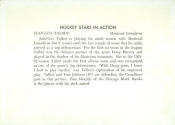 1963-64 Toronto Star Hockey Stars In Action #NNO Jean-Guy Talbot Back
