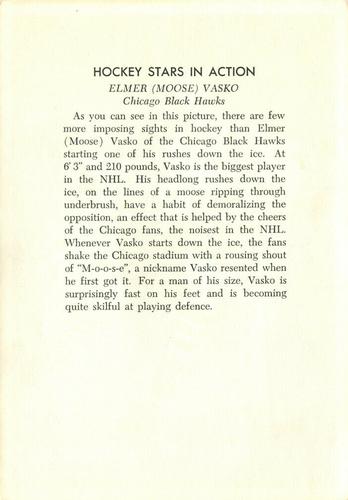 1963-64 Toronto Star Hockey Stars In Action #NNO Elmer (Moose) Vasko Back