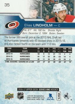 2016-17 Upper Deck - UD Exclusives #35 Elias Lindholm Back