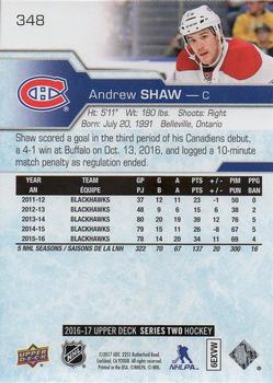 2016-17 Upper Deck - UD Exclusives #348 Andrew Shaw Back