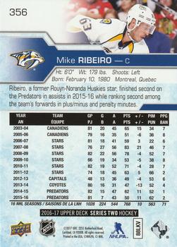 2016-17 Upper Deck - UD Exclusives #356 Mike Ribeiro Back