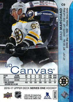 2016-17 Upper Deck - UD Canvas #C9 Brad Marchand Back