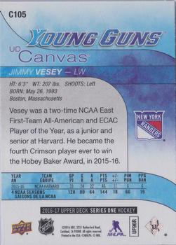 2016-17 Upper Deck - UD Canvas #C105 Jimmy Vesey Back