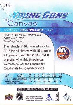 2016-17 Upper Deck - UD Canvas #C117 Anthony Beauvillier Back