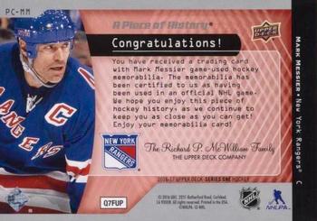 2016-17 Upper Deck - A Piece of History 1,000 Point Club #PC-MM Mark Messier Back