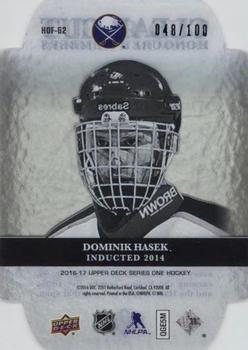 2016-17 Upper Deck - Clear Cut Honoured Members #HOF-62 Dominik Hasek Back