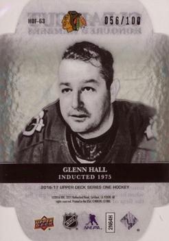 2016-17 Upper Deck - Clear Cut Honoured Members #HOF-63 Glenn Hall Back