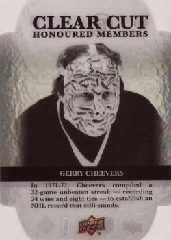2016-17 Upper Deck - Clear Cut Honoured Members #HOF-65 Gerry Cheevers Front
