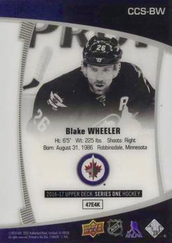 2016-17 Upper Deck - Clear Cut Superstars #CCS-BW Blake Wheeler Back
