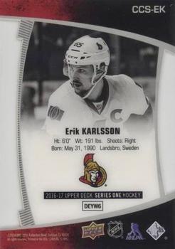 2016-17 Upper Deck - Clear Cut Superstars #CCS-EK Erik Karlsson Back