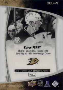 2016-17 Upper Deck - Clear Cut Superstars #CCS-PE Corey Perry Back