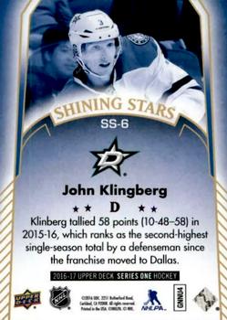2016-17 Upper Deck - Shining Stars #SS-6 John Klingberg Back