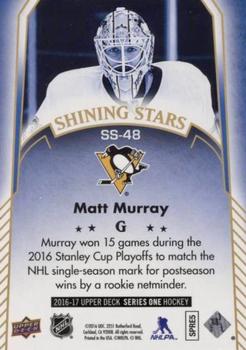 2016-17 Upper Deck - Shining Stars #SS-48 Matt Murray Back