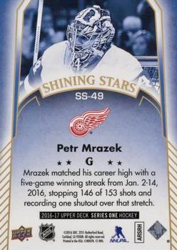 2016-17 Upper Deck - Shining Stars #SS-49 Petr Mrazek Back