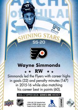 2016-17 Upper Deck - Shining Stars Blue #SS-20 Wayne Simmonds Back