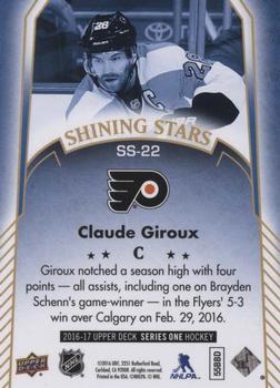 2016-17 Upper Deck - Shining Stars Blue #SS-22 Claude Giroux Back