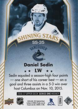 2016-17 Upper Deck - Shining Stars Blue #SS-35 Daniel Sedin Back