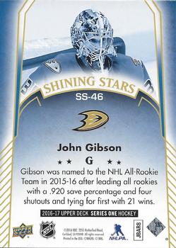 2016-17 Upper Deck - Shining Stars Blue #SS-46 John Gibson Back