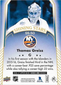 2016-17 Upper Deck - Shining Stars Blue #SS-50 Thomas Greiss Back