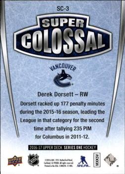2016-17 Upper Deck - Super Colossal #SC-3 Derek Dorsett Back