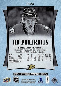 2016-17 Upper Deck - UD Portraits #P-24 Rickard Rakell Back