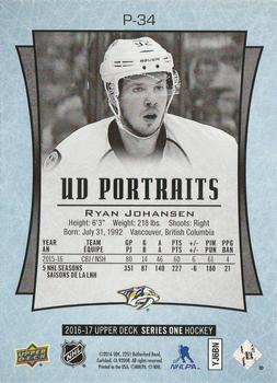 2016-17 Upper Deck - UD Portraits #P-34 Ryan Johansen Back
