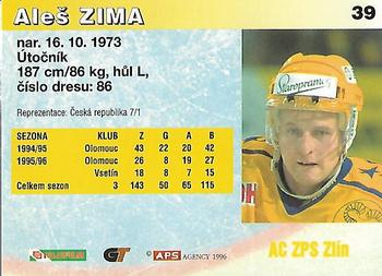 1996-97 APS Extraliga (Czech) #39 Ales Zima Back