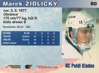 1996-97 APS Extraliga (Czech) #80 Marek Zidlicky Back