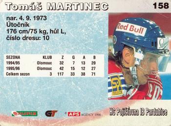 1996-97 APS Extraliga (Czech) #158 Tomas Martinec Back