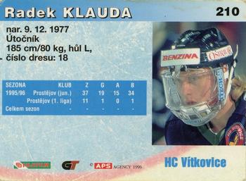 1996-97 APS Extraliga (Czech) #210 Radek Klauda Back