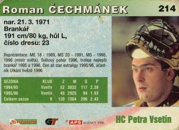 1996-97 APS Extraliga (Czech) #214 Roman Cechmanek Back