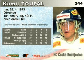 1996-97 APS Extraliga (Czech) #244 Kamil Toupal Back