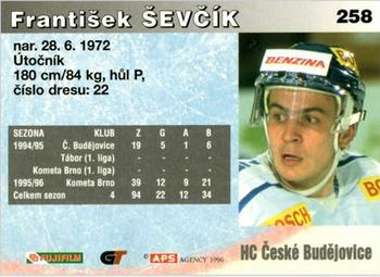 1996-97 APS Extraliga (Czech) #258 Frantisek Sevcik Back