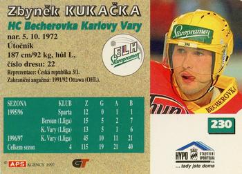 1997-98 Czech APS Extraliga #230 Zbynek Kukacka Back