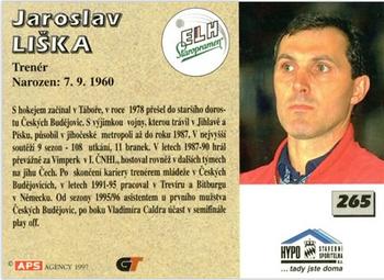 1997-98 Czech APS Extraliga #265 Jaroslav Liska Back