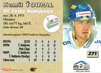 1997-98 Czech APS Extraliga #271 Kamil Toupal Back