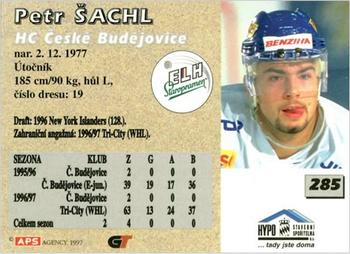 1997-98 Czech APS Extraliga #285 Petr Sachl Back