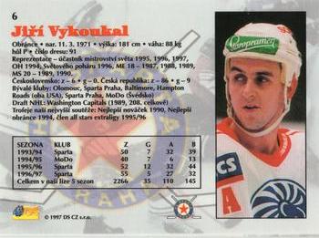 1997-98 Czech DS Extraliga #6 Jiri Vykoukal Back