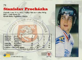 1997-98 Czech DS Extraliga #71 Stanislav Prochazka Back