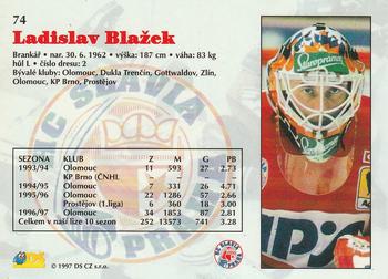 1997-98 Czech DS Extraliga #74 Ladislav Blazek Back