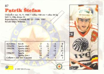 1997-98 Czech DS Extraliga #87 Patrik Stefan Back