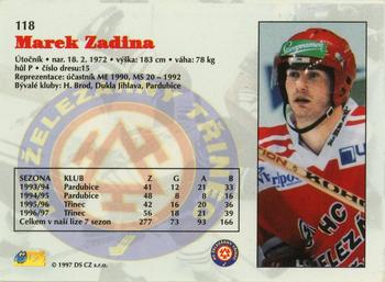 1997-98 Czech DS Extraliga #118 Marek Zadina Back
