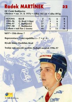1998-99 DS Extraliga #32 Radek Martinek Back