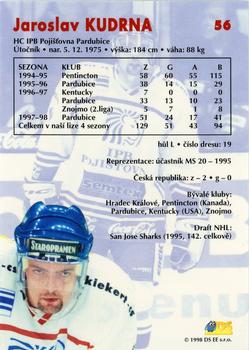 1998-99 DS Extraliga #56 Jaroslav Kudrna Back