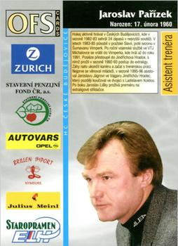1998-99 OFS #193 Jaroslav Parizek Back